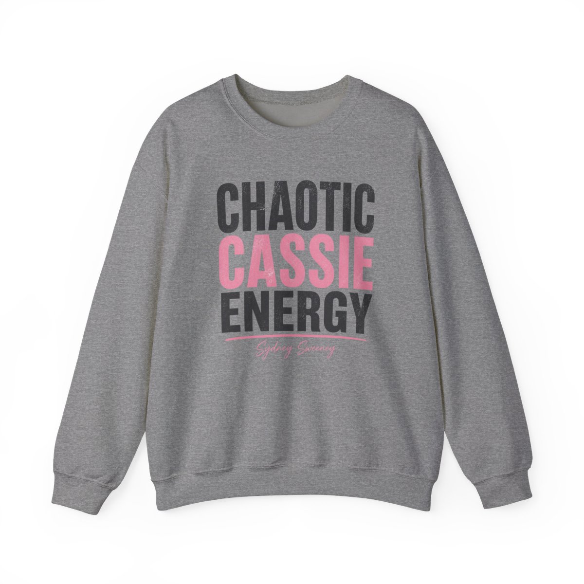 Sydney Sweeney "CHAOTIC CASSIE ENERGY" Crewneck - alternate angle 2, merchandise